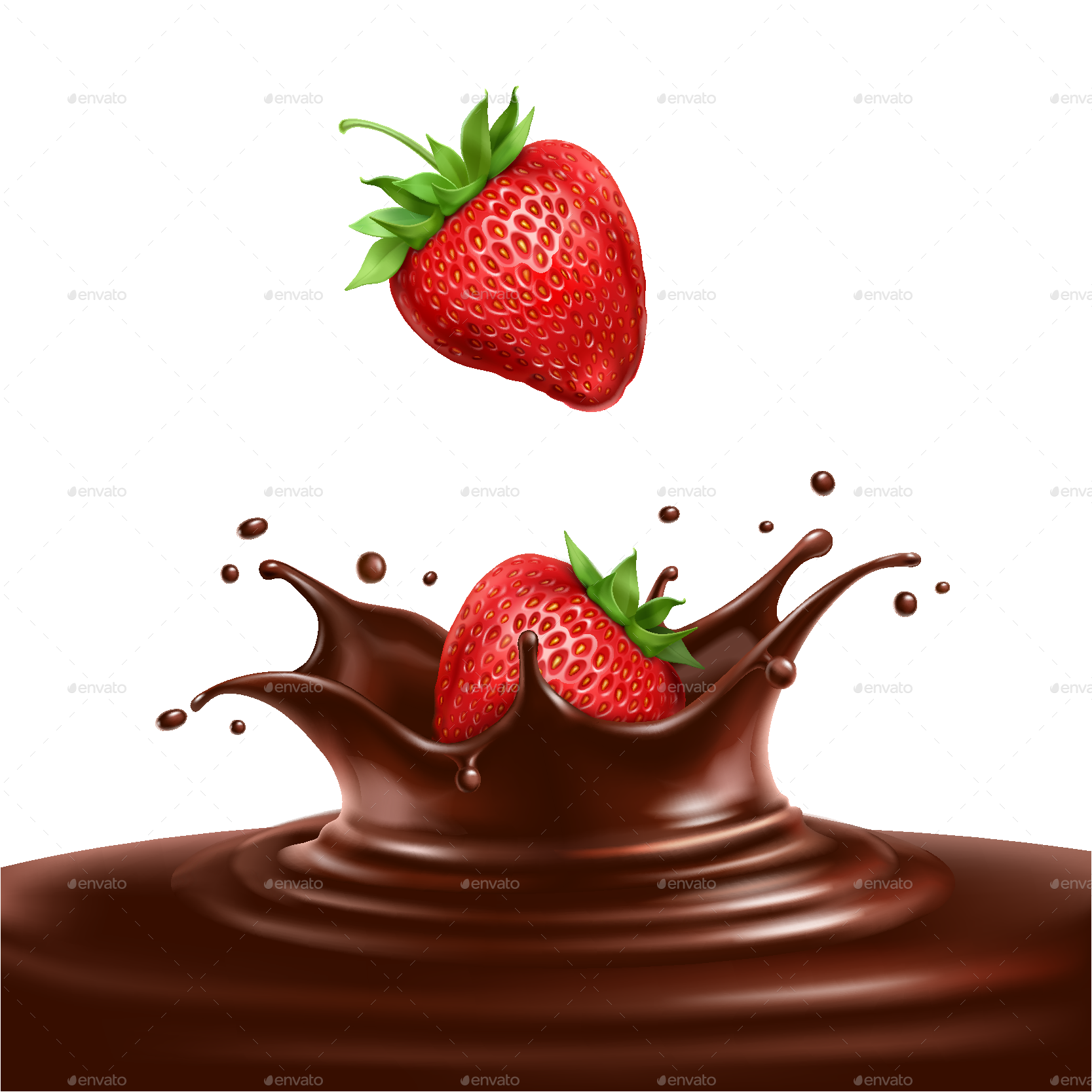 Strawberries Dipped in Chocolate, Vectors GraphicRiver